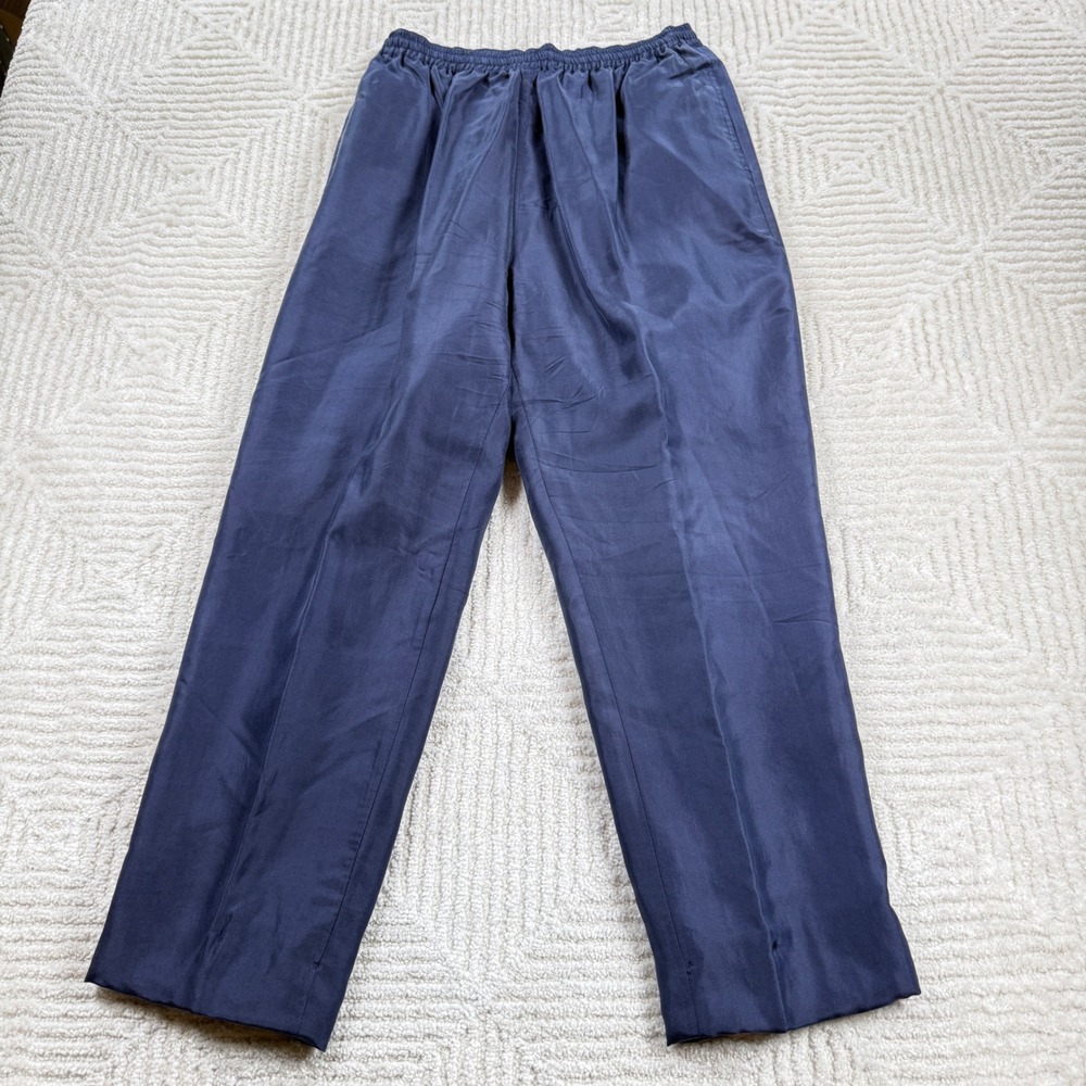 EVR Silk Trousers Women's Small Navy Blue 90s Streetwear Track Rap HipVintage